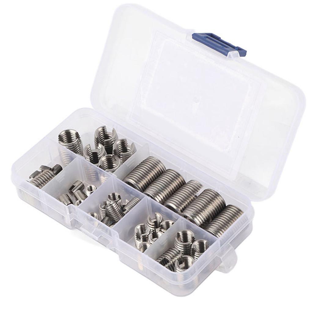 50Pcs Stainless Steel Inner Thread Self Tapping Thread Inserts Set Thread Reinforce Repair Tool
