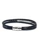 The Shirts Studio Black Layered Minimal Leather Bracelet