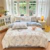 Floral Printed Duvet Cover 1Piece- 100% Cotton Luxury Bedding, Pre-Washed for Softness, for Bedroom Decor - Zipper Closure