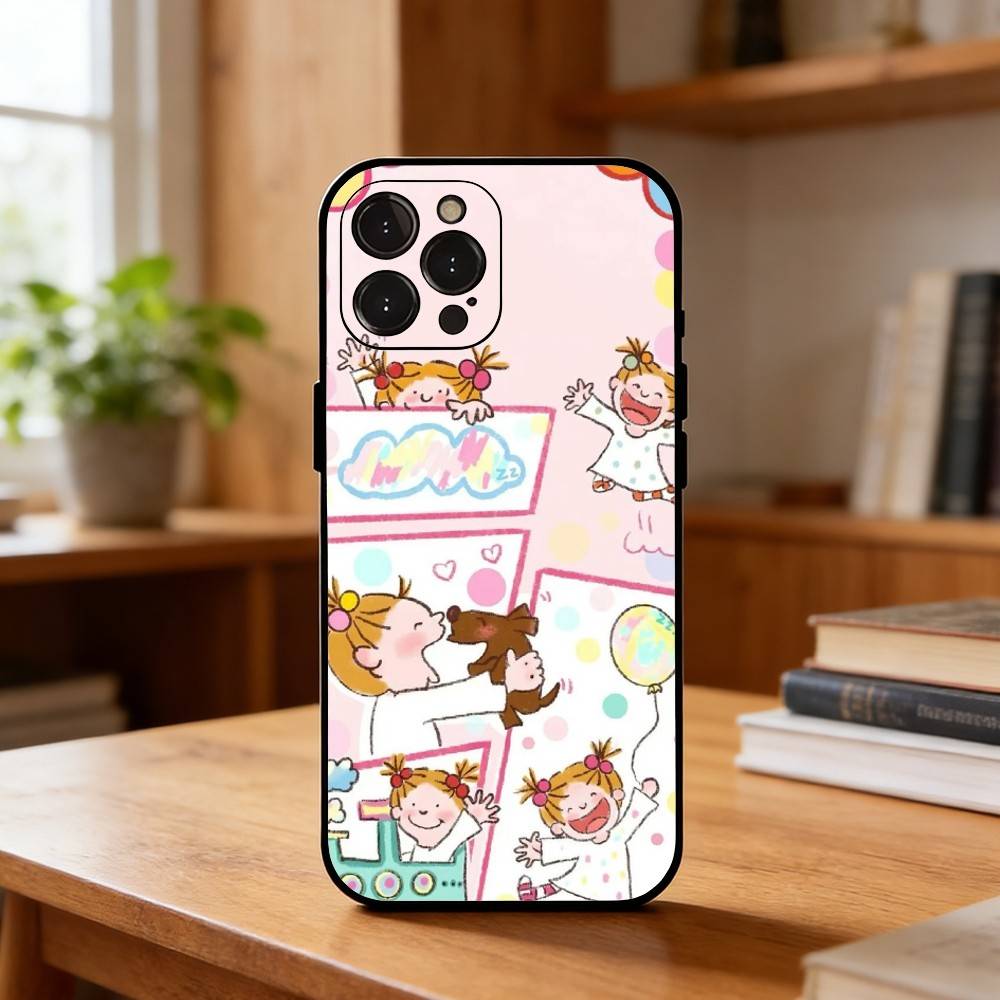 Cute Cartoon Art COCO-chanS Phone Case For iPhone17 16 15 14 13 12 11 Pro Max Plus,5G Soft Black Case