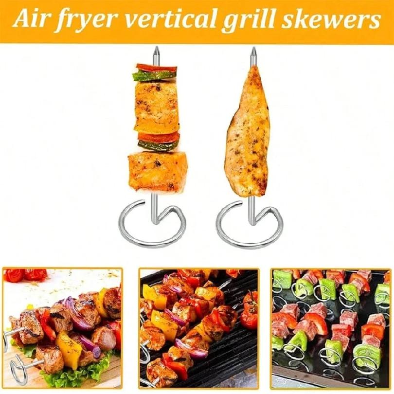 10pcs Kabob Skewers Stainless Steel Sticks For Grilling Reusable Kebab Tool Barbecue Stainless Steel BBQ Stick Chicken