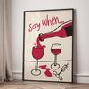 Red Hand Drawn Dining With Wine And Crab Coffee Modern Food Wall Art Canvas Painting Abstract Poster Hotel Bar For Kitchen Decor