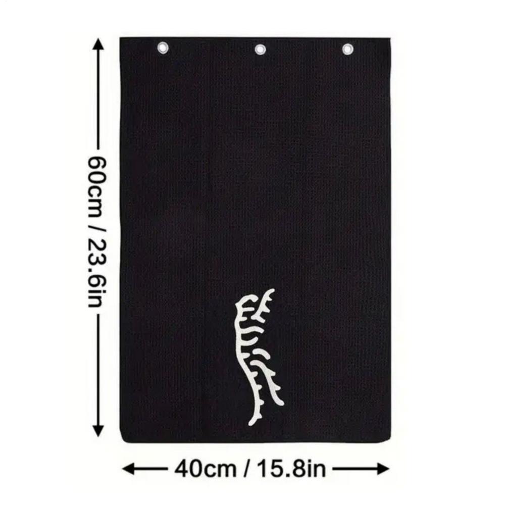 

Black/Gray Color Funny Tiger Embroidered Golf Towel, Microfiber Hand Wash Only, Waffle Texture Soft Material чорний