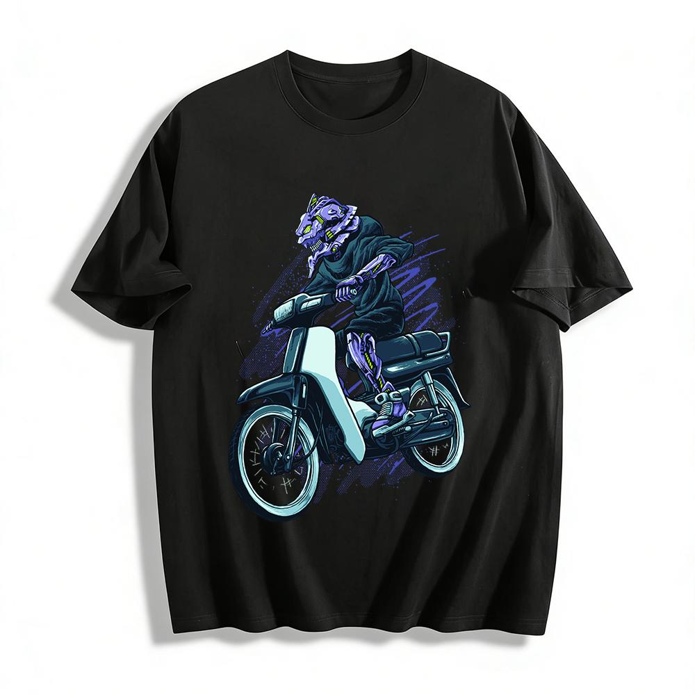 

Neon Genesis Evangelion EVA Unit-1 Retro Moto Graphic T-Shirt Pure cotton T-shirt XXS