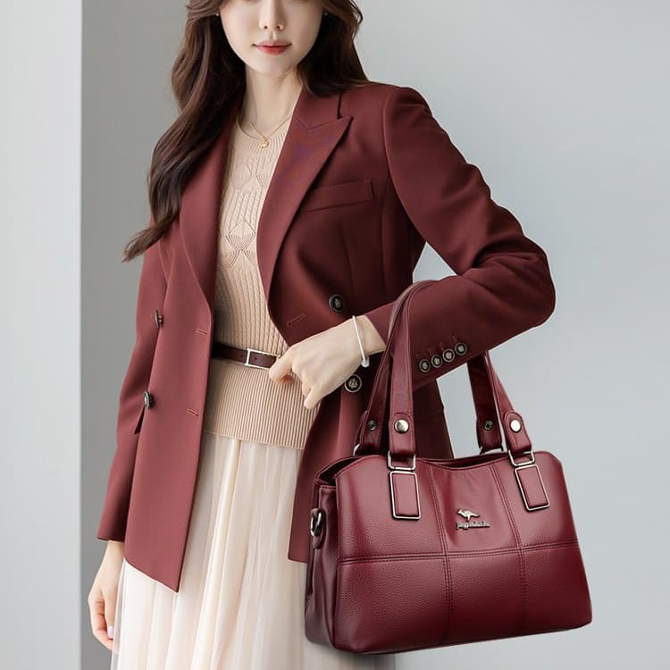 Soft Leather Splicing Large-capacity Handbag Women's Shoulder Bag