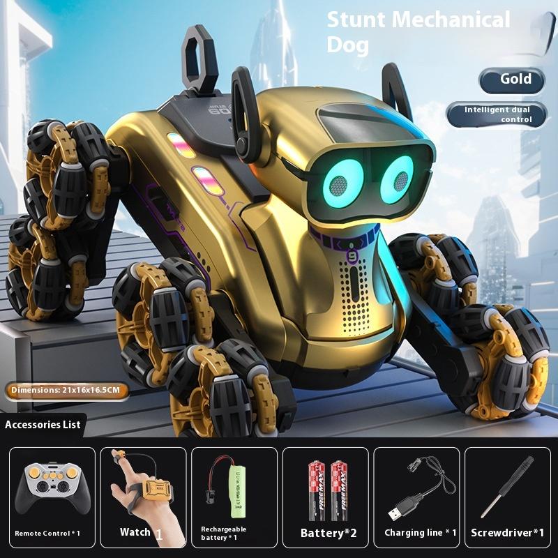 Special Effects Remote Control Mechanical Dog Gesture Sensing Lighting Music Eight Wheel Swing Arm Electronic Pet Children'S Toy