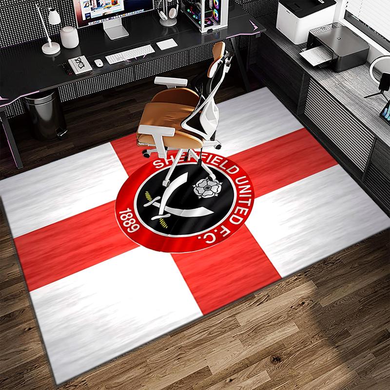 1PC She-ffield Fc Crest Rug Game Carpet, Floor Mat for Bedroom Living Room Entryway Rug, Home Decor Idea Gift for Christmas birthday