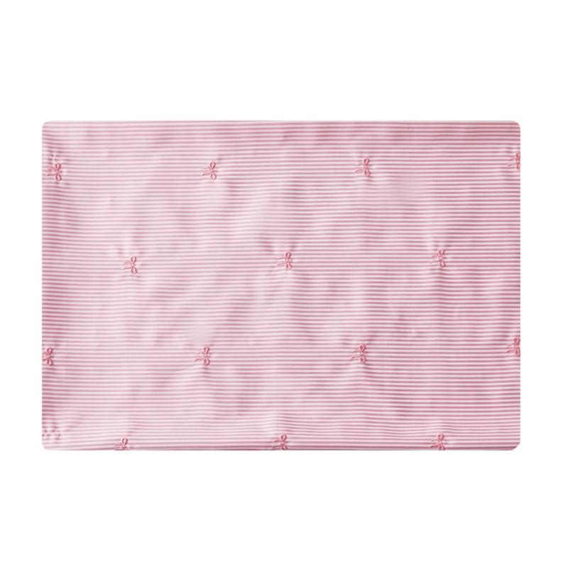 Polyester Bows Embroidery Stripe Fabric For Dress Shirt Crafting Lightweight Textile Fabric