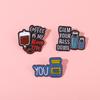 Unique And Modern Alloy Pin Brooch Featuring Medical Bottle Shape For Trendy Accessories