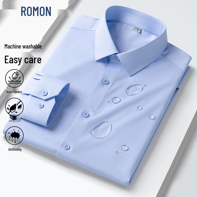 Romon Men s Anti-Stain Long Sleeve Shirt 42