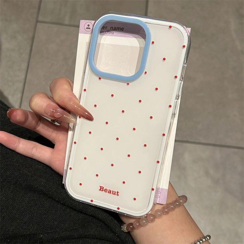 Double-layer IMD Korean Red Wave Suitable for Apple 16 Promax Mobile Phone Case Iphone15 Anti-fall 14 Simple 13