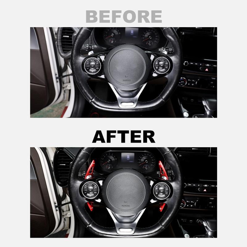 For KIA Soul   Accessories 2pcs Aluminum Steering Wheel Shift Paddle Wheel Shifter Extension Auto Accessories LHD/RHD