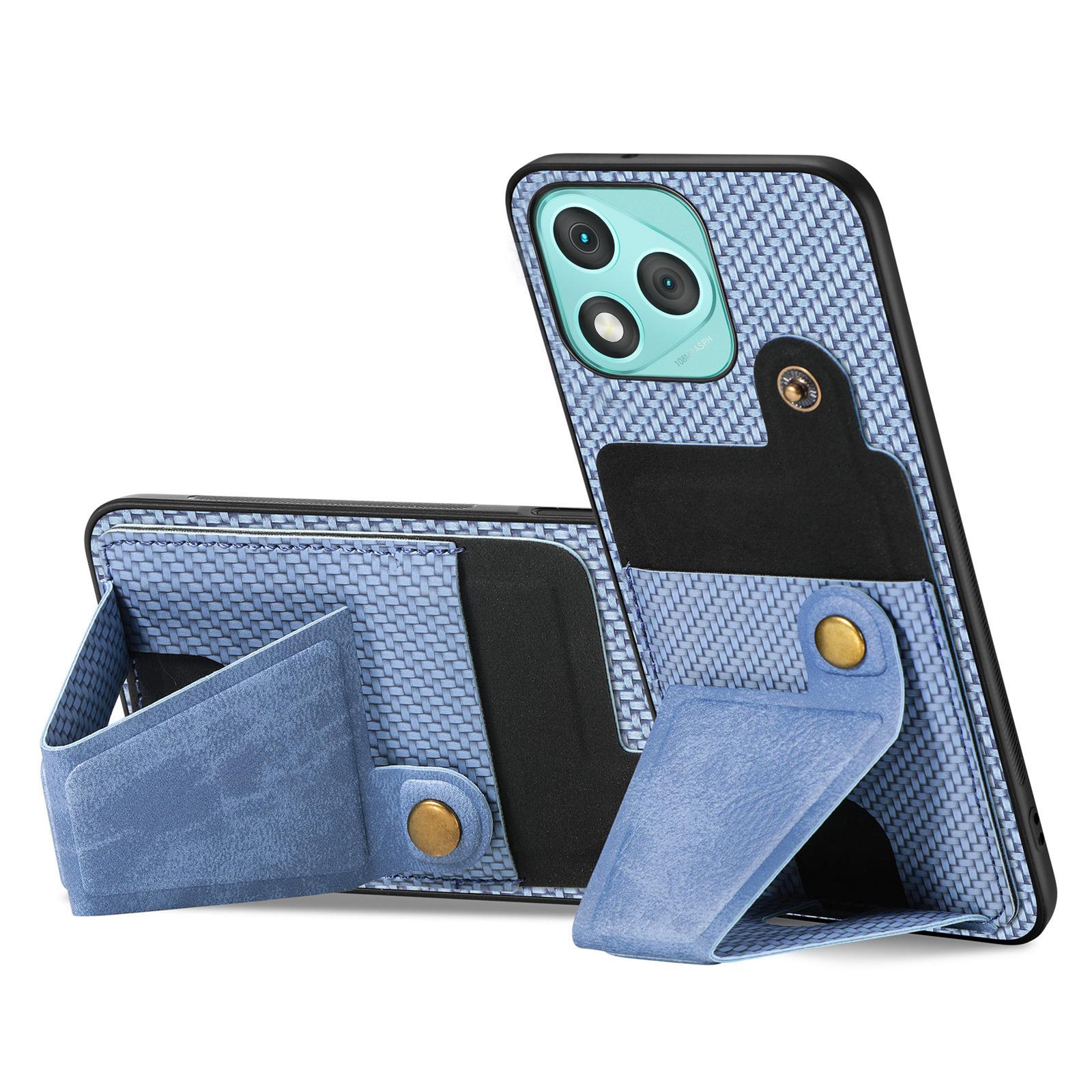 

For Honor 400 Lite 5G Case with K-Shaped Kickstand Leather Phone Back Cover Black