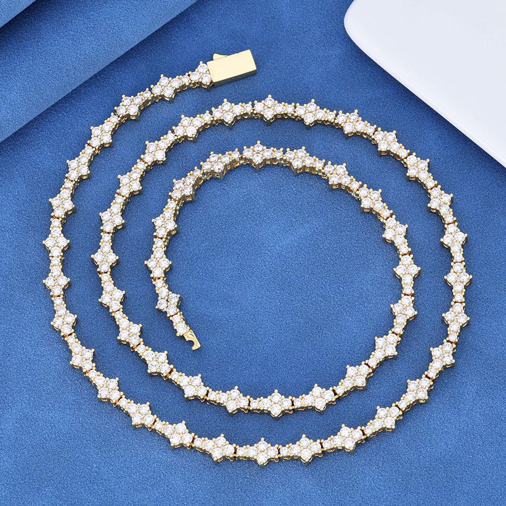 Hip Hop Men's Jewelry Spring Buckle Airplane Tennis Chain Zircon Necklace Accessories Women's High Sense