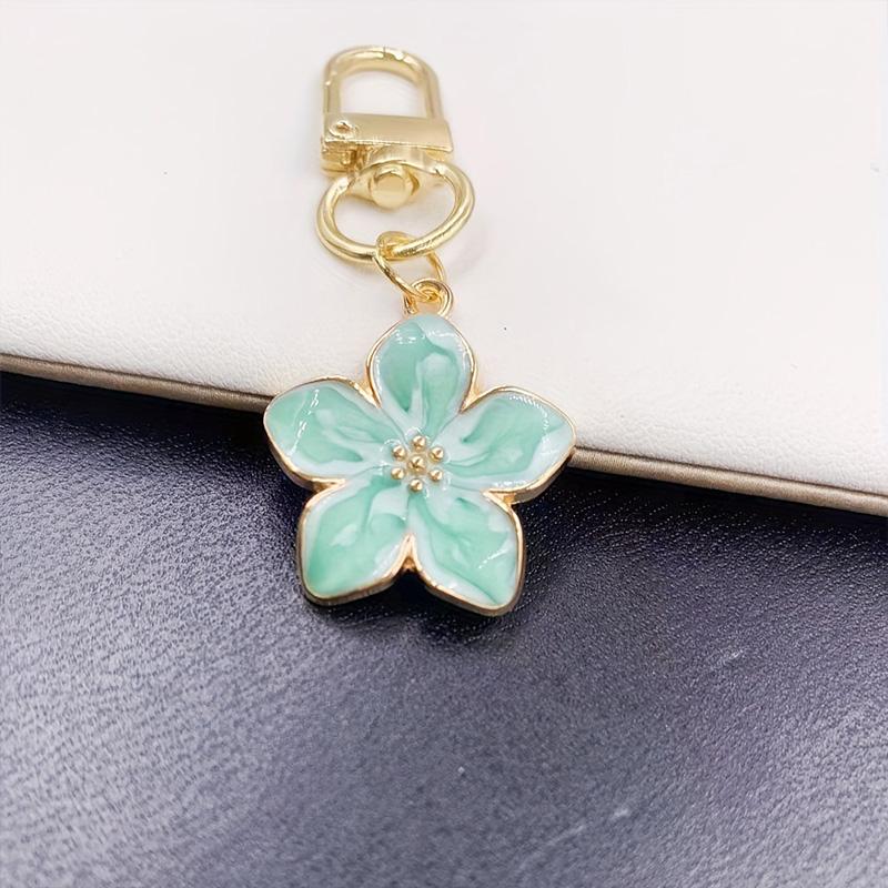 1PC With Pendant Car Key Key Ring Accessories Lovely Sakura Flower For Bag Pearl Charm Keychain