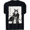 Unique Ukiyo-e Art Vintage Warrior Feline Tee - Comfortable Fit, Graphic T-Shirt for Men and Women - Durable Print