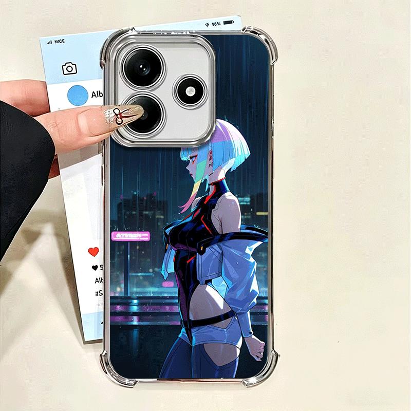 E-Edgerunners Anime Lucy Soft Phone Case For Xiaomi Poco X7 X8 Pro Max X6 X5 X3 F8 Ultra F7 M8 M7 M5S Redmi 15C 15A 15 14C 13C 1