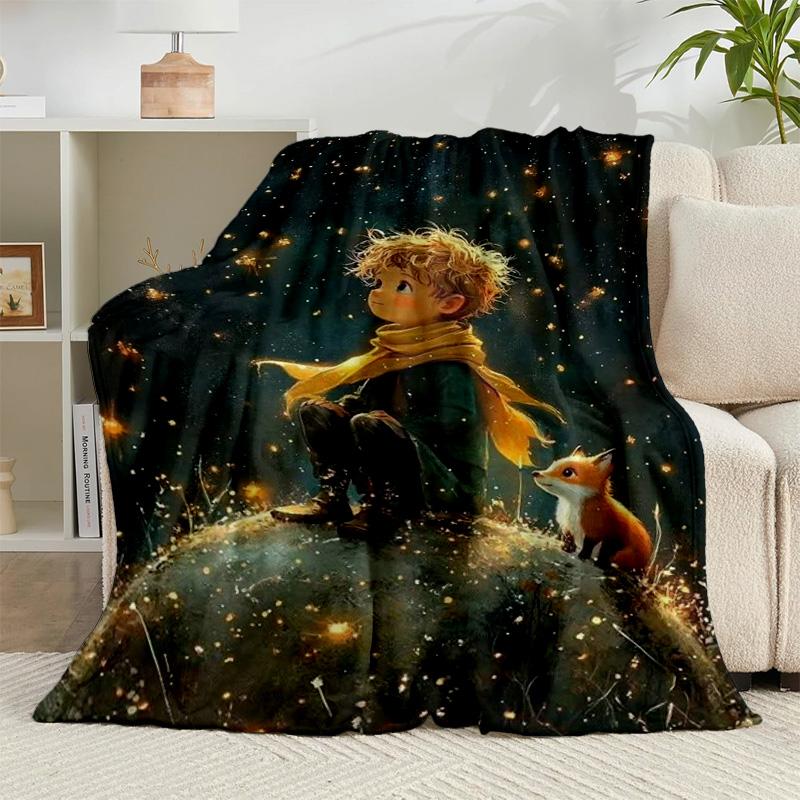1PC Prince's Nightly Embrace Flannel Blanket Gift, Suitable for Both Men And Women, Soft Ideal for Beds And Sofa, Birthday Or Christmas Gift