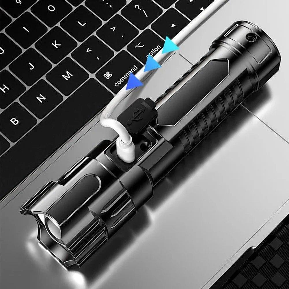 Camping LED Flashlights 150LM Portable High Power Light 3 Modes Rechargeable Daily Waterproof Hiking Outdoor Survival Tools