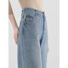 Retro Blue High-Waist Cropped Straight-Leg Denim Jeans
