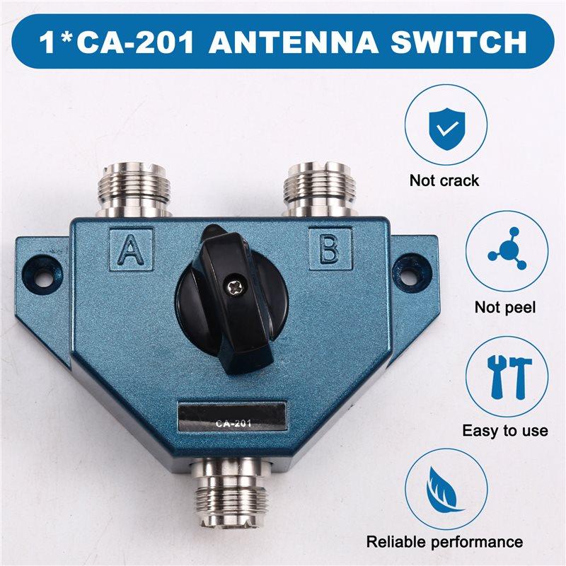 ABGR-Ham Radio Antenna Coaxial Switcher UHF Female Connector Adapter Converter CA201 Aerial Coax Switch