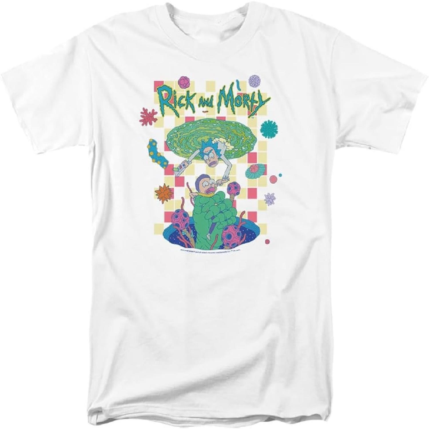 

Popfunk Classic Rick and Morty Falling Portals Unisex Adult T Shirt XXXXXL білий