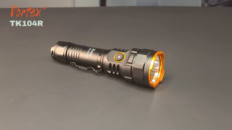 Vortex TK104R Rechargeable 4200 Lumens Button Lock Dimmable High Output LED Traffic Wand Professional Flashlight with Level Charge Indicator &