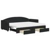VidaXL Lit de jour avec gigogne et tiroirs noir 80x200 cm tissu 3197239