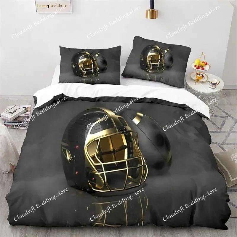 Sport Bettbezug Set American Football Spieler Bettwäsche Set für Jungen Mädchen Kinder Weicher Ballsport Steppdeckenbezug mit Kissenbezügen