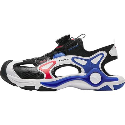 Kids Synthetic Leather Trendy Comfortable Versatile Outdoor Sandals With Knob Closure Kids Sandals Black White Blue 312426905-3