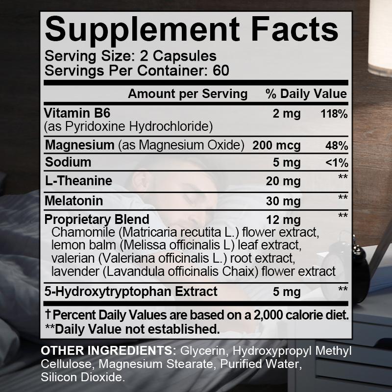 Melatonin 30mg Maximale Stärke Nachtschlafmittel Nahrungsergänzungsmittel, 120 Diätetische Nahrungsergänzungsmittel Weichkapseln