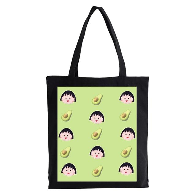Cartoon avocado Print Canvas Shopping Tote Bag Reusable Women Shopper Bag Fashion Kawaii Female Eco Handbag