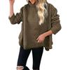 Oversized Turtleneck Sherpa Fleece Sweatshirt,Loose Long Sleeve Warm Teddy Coat Pullover Top,Soft Fluffy Casual Outerwear for Multi-color Outfits