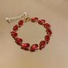 Pink Diamond Zirconia Starburst Flower Bracelet: Trendy, Luxurious Jewelry with Unique Design.