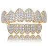 Nuovo Set Grillz Micro-Incassato Non Convenzionale con Diamanti in Zircone Completo Zanne di Vampiro Hip Hop Personalizzato Denti d'Oro Grillz Gioielli per il Corpo