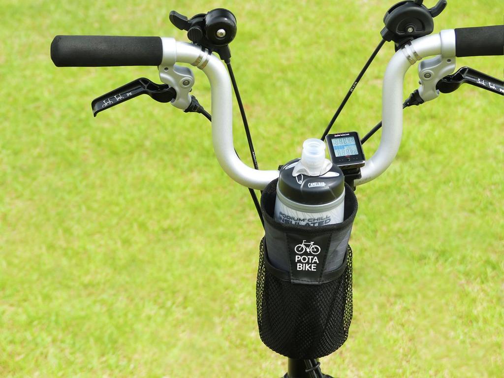 POTA BIKE Handlebar Center Pouch for Drink Organizer Brompton, Holder/Accessory (Black)