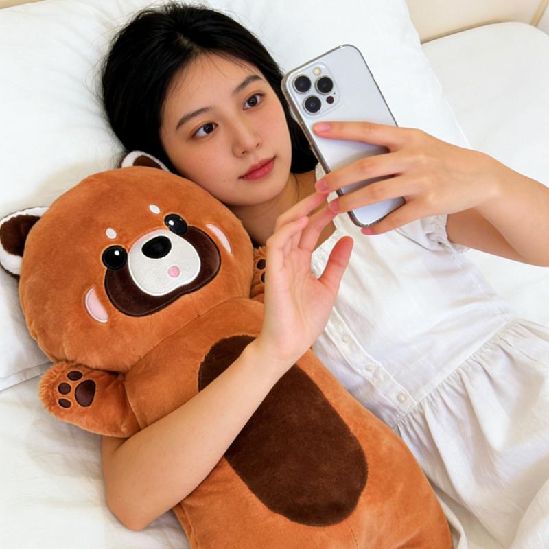 80/110cm Kawaii Long Realistic Red Raccoon Plush Pillow Soft Stuffed Lesser Panda Doll Cute Birthday Christmas Gift for Kids
