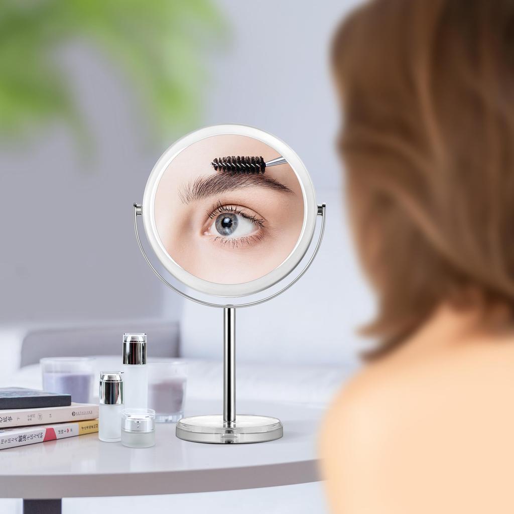 Magnifying large makeup easy to gift for clear glass, 20x/1x, 360° rotation, double-sided mirror, install, travel, women,