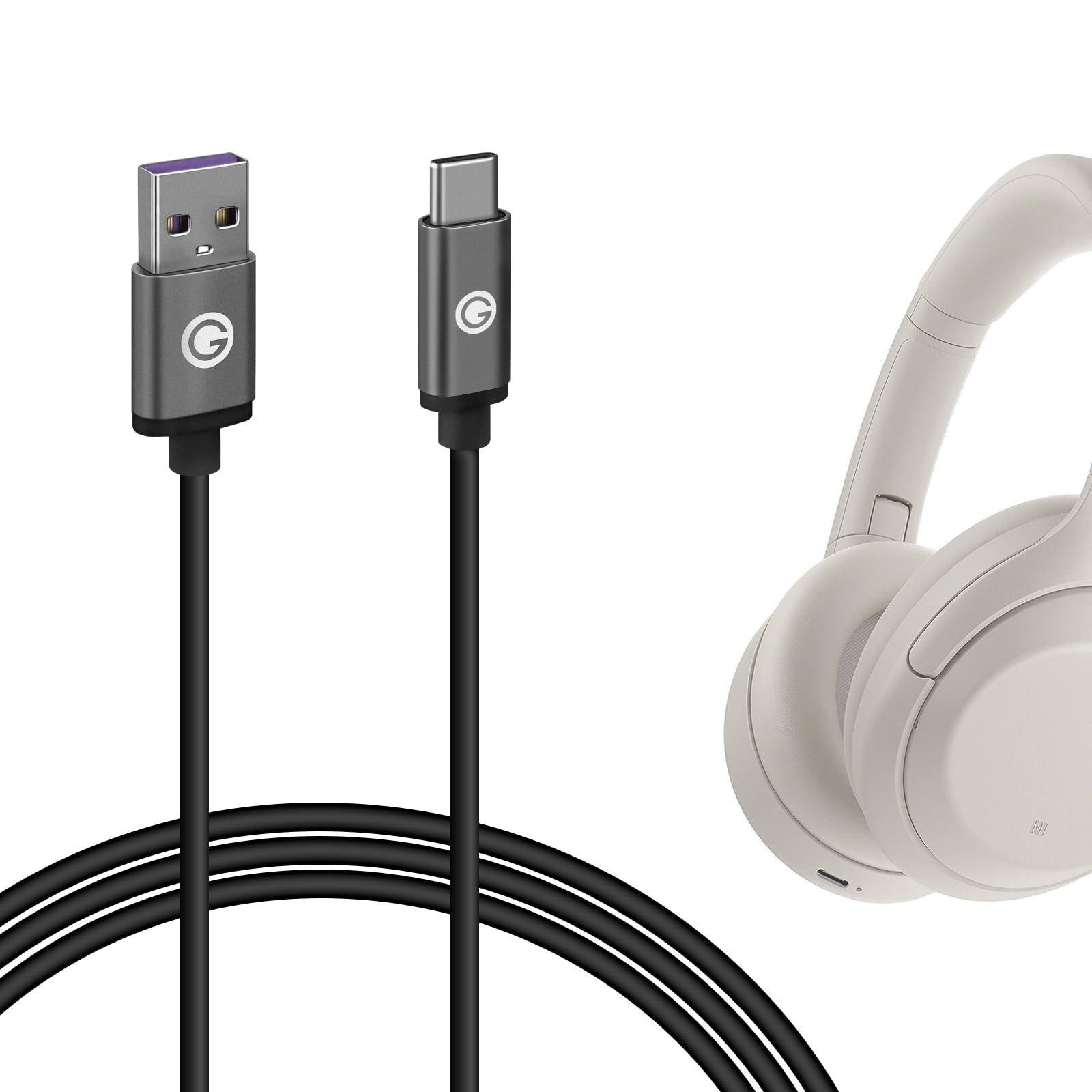 Geekria Charging Cable Compatibility USB Charging Cord USB to USB-C Sony Sony WF-1000X6 ULT Field 5 ULT Field 3 WF-C710N WH-1000XM6 WH-1000XM5