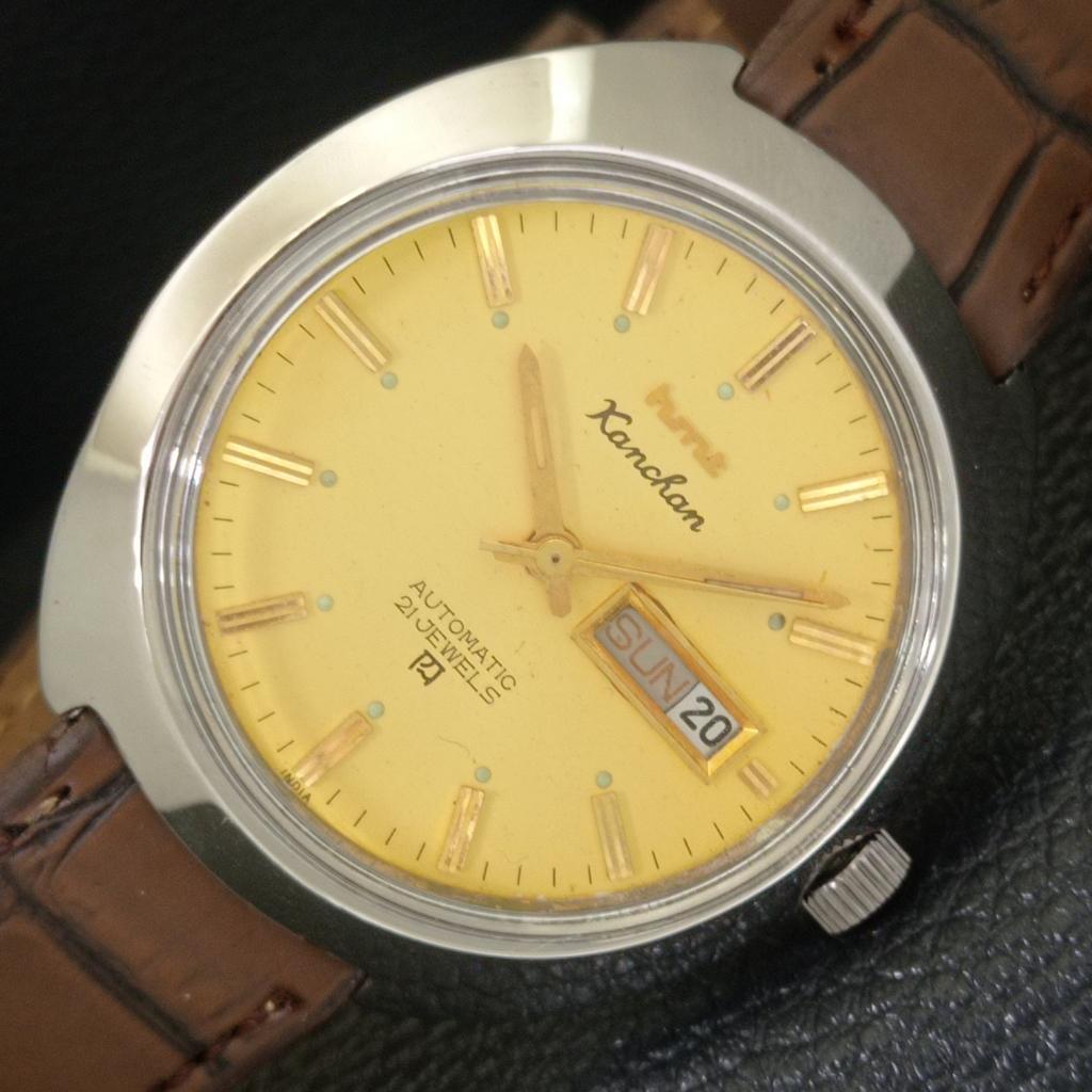 

HMT KANCHAN AUTOMATIC VINTAGE 6501 INDIAN MENS GOLDEN COLOR DIAL WATCH a703263-1 R213a-a703263