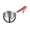 Stainless Steel Small Sauce Pan with Heat Insulation Wooden Handle Dual Pour Spouts for Kitchen Baby Porridge Cooking Milk Heating