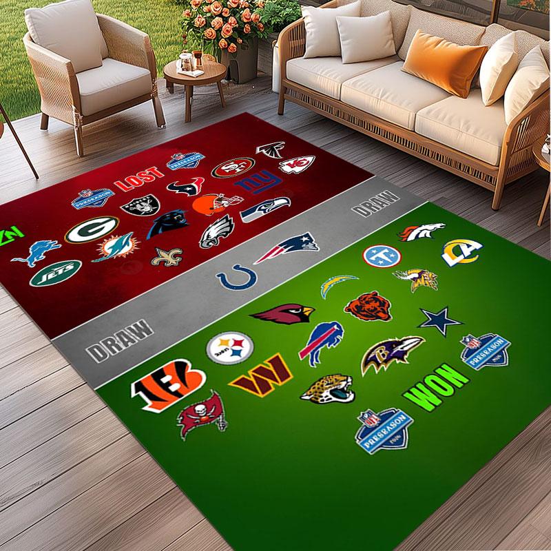 NFL Print Rug, Washable Floor Carpet, For Entryway Dorm Laundry Room Office Study, Home Decor Birthday Christmas Gift
