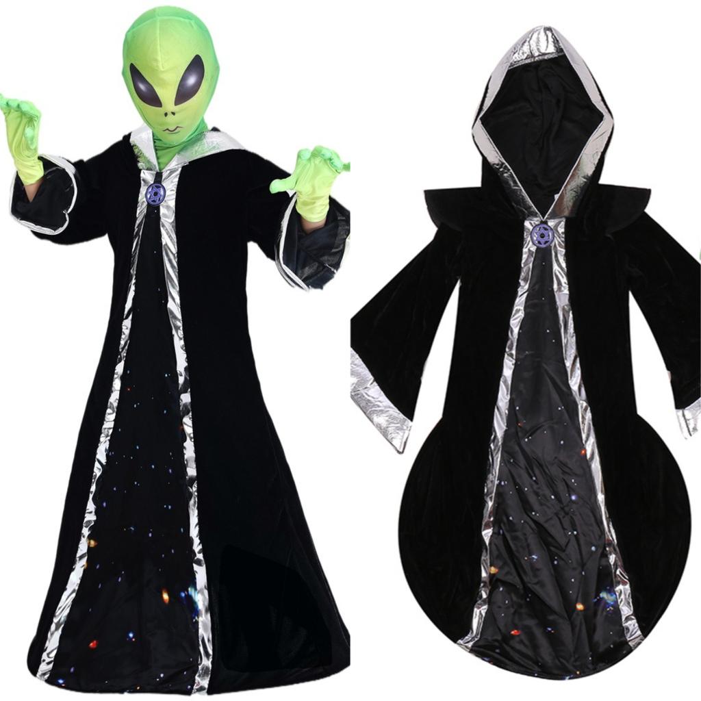 Kindertag Alien Boss Cosplay Verkleidungskostüm für Kinder Jungen Mädchen Halloween Weihnachten Karnevalsparty Rollenspiel Outfit Maske