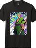 Green Kimono Style Tee - Zoro Print and Sword Design for Cosplay and Anime Fans