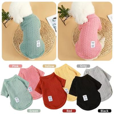 Warme Haustierkleidung Gestricktes Hunde Unterhemd für Kleine Hunde Dackel Schnauzer Chihuahua Pullover