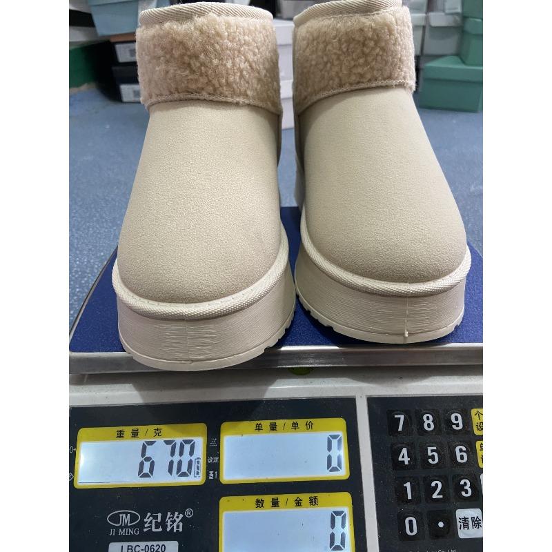 Foreign Trade New Large Size Velvet Warm Thick-soled Snow Boots Women's Cross-border Rivets and Foot Color Matching Short Tube Thickened Cotton Shoes