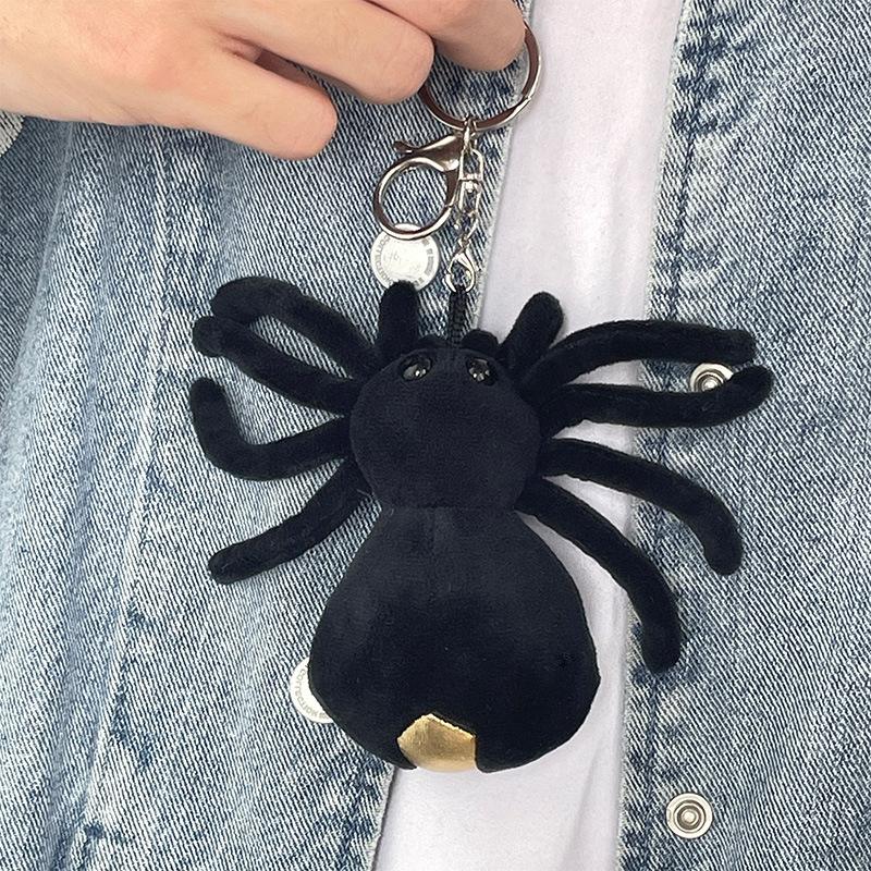 

Имитация Черного Паука Плюшевая Кукла Марионетка Подвеска для Рюкзака Забавная Плюшевая Кукла с Длинными Ногами Аксессуары для Сумки Брелок about 10cm