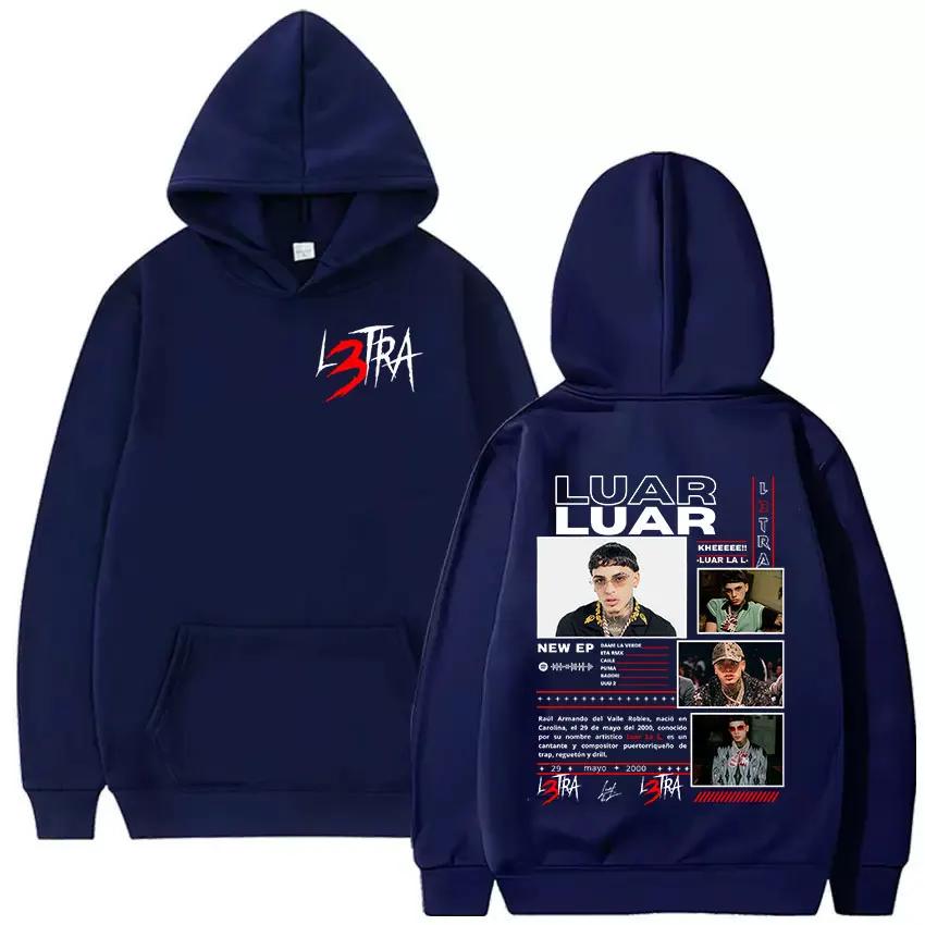 Rapper Luar La L L3TRA Tour Merch 2025 Album hoody Men fashion Fleece pullover Sweatshirt Unisex Hip Hop gothic hoody streetwear