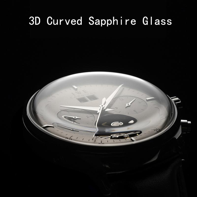 New CARNIVAL Grey Dial Luxury Tourbillon Watch For Men Mechanical Travel Time Wrist Watch Men Leather Waterproof