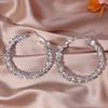 1 Pair Shiny Rhinestone Decor Hoop Earrings Women Fashion Earrings Ear Jewelry Gift